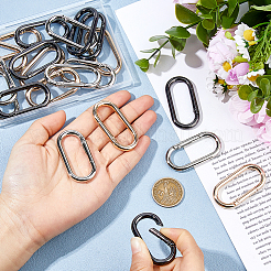 12Pcs 3 Colors Zinc Alloy Spring Gate Rings&nbsp;FIND-HS0001-39