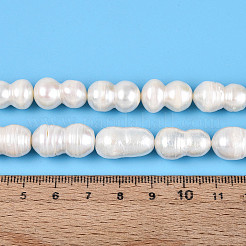 天然バロックケシパールビーズ連売り  有核真珠  溝付き  数8  乳白色  9~32x8~13mm  約18~23個/連  13.78~15.16インチ（35~38.5cm）&nbsp;PEAR-S020-O03