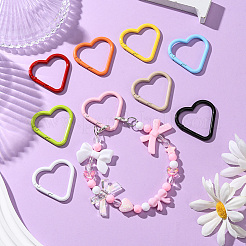 18Pcs 9 Colors Baking Paint Alloy Spring Gate Rings&nbsp;FIND-SC0017-36