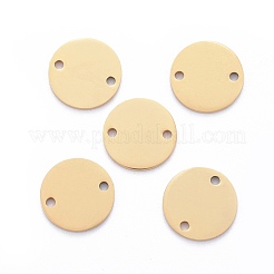201 ステンレススチールリンクコネクター  手動研磨  フラットラウンド  ゴールドカラー  12x1mm  穴：1~1.5mm&nbsp;STAS-S105-T613-2-12