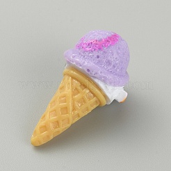 不透明レジンアイスクリームカボション  模造食品  電話ケース & イヤリング & キーチェーン アクセサリーの diy  ライラック  34x18x19mm&nbsp;CRES-CJC0009-01D