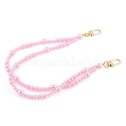 ABS Plastic Imitation Pearl Round Beaded Double Layer Bag Extender Chains&nbsp;HJEW-TAC0079