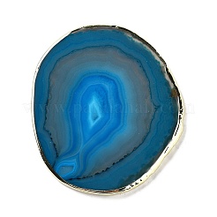 天然瑪瑙コースター  瑪瑙スライス  真鍮エッジ付き  ナゲット  ミックスカラー  80~97x71~78x4~6mm&nbsp;AJEW-NH0001-04G