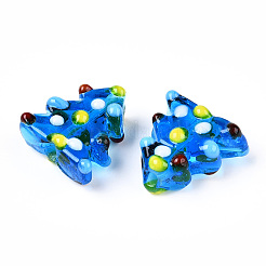 Christmas Theme Handmade Lampwork Bumpy Beads&nbsp;LAMP-G142-06D