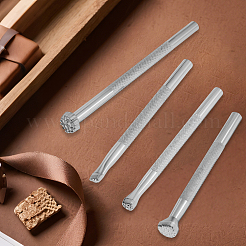 4個 4スタイル DIY 合金レザークラフトスタンプ  革の道具  プラチナ  102~109x7~13x6.5~11mm  1個/スタイル&nbsp;FIND-BBC0004-37