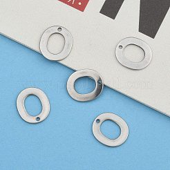 変色しにくい304ステンレススチールの文字チャーム  文字.o  11x10x0.5mm  穴：1mm&nbsp;LS-X-STAS-O072-O
