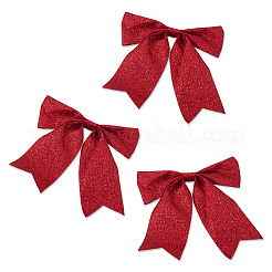 ポリアミドグリッターの蝶結び  クリスマスツリーパーティーの飾り  レッド  240x243x22mm&nbsp;DIY-TAC0051-010C