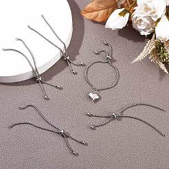 10Pcs Adjustable 304 Stainless Steel Slider Bracelet/Bolo Bracelets Making&nbsp;STAS-BBC0001-63P