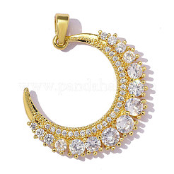 Brass Micro Pave Clear Cubic Zirconia Pendants&nbsp;CU-OY001-48G