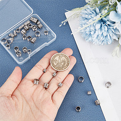 304ステンレススチールビーズ  溝付き柱  ステンレス鋼色  4~8x4~5.5mm  穴：3~6mm  約50個/箱&nbsp;STAS-UN0001-31