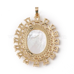 Eco-Friendly Rack Plating Brass Micro Pave Cubic Zirconia Pendant&nbsp;KK-F835-01G