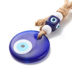 Handmade Evil Eye Lampwork Pendant Decorations&nbsp;HJEW-JM00702