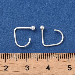 925スターリングシルバーピアスフック  耳ワイヤー  銀  20ゲージ  11.5x10.5x2.5mm  ピン：0.8mm&nbsp;STER-G037-03S