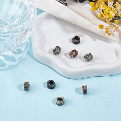 8Pcs 4 Colors Brass European Beads&nbsp;KK-ME0004-22