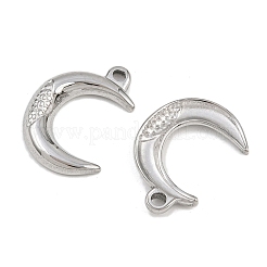 304ステンレスペンダント  ムーンチャーム  ステンレス鋼色  19x14.5x2.5mm  穴：2x1.5mm&nbsp;STAS-L303-15P