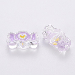 透明なアクリルビーズ  エナメル  キャンディ  ライラック  13.5x26.5x9.5mm  穴：3mm&nbsp;LS-MACR-S374-05A-01