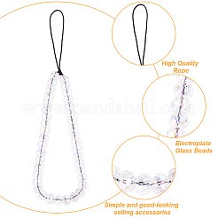 Glass Rondelle Beaded Mobile Straps&nbsp;HJEW-GO00058