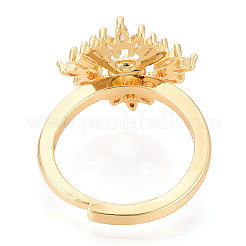 Rhombus Brass Micro Pave Clear Cubic Zirconia Cup Peg Ring Settings&nbsp;KK-T076-17G