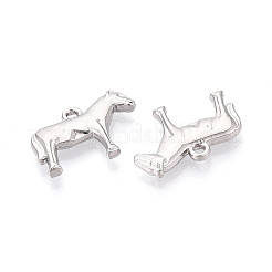 ラックメッキ合金ペンダント  馬のチャーム  カドミウムフリー＆ニッケルフリー＆鉛フリー  プラチナ  15x20.5x3mm  穴：1.6mm&nbsp;PALLOY-T091-33B
