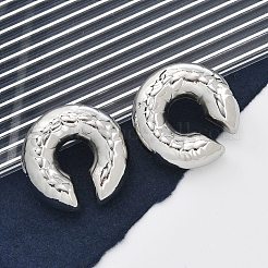 304ステンレススチール製C字型カフイヤリング（女性用）  ステンレス鋼色  30x9.5mm&nbsp;EJEW-M068-07P