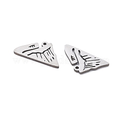 ステンレススチールチャーム201個  レーザー切断  山の魅力  変色防止  ステンレス鋼色  8x15x1mm  穴：1mm&nbsp;STAS-V001-11