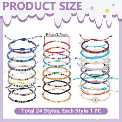 24Pcs 1Bag Cord Braided Bracelets & Glass Seed Beads Braided Bead Bracelets&nbsp;BJEW-UN0002-03