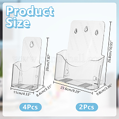 6Pcs 2 Styles Transparent Acrylic Wall Mounted Brochure Stand Rack&nbsp;AJEW-PH0005-86