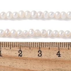 天然養殖淡水パールビーズ連売り  ポテト  グレード4a+  フローラルホワイト  3~3.5mm  穴：0.7mm  約104~129個/連  13.31~15.24''（33.8~38.7センチメートル）&nbsp;PEAR-I007-07K-04