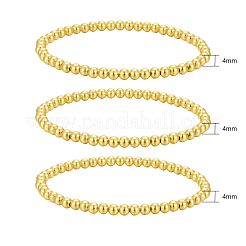 Round Brass Beaded Stretch Bracelets&nbsp;BJEW-JB05983
