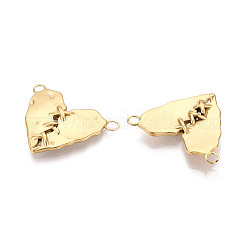 304ステンレスペンダント  ハート  イオンプレーティング（ip）  18KGP本金メッキ  25x32x4mm  穴：3mm&nbsp;STAS-T068-38G