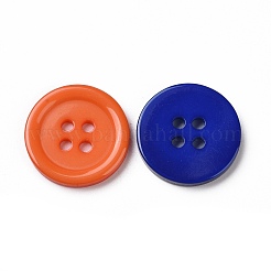 樹脂ボタン  染め  フラットラウンド  ミックスカラー  18x3mm  穴：2mm  395個/袋&nbsp;RESI-D030-18mm-M