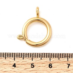 真鍮のスプリングリングの留め金  ラックめっき  ニッケルフリー  18KGP本金メッキ  23x19.5x3mm  穴：2.7mm&nbsp;KK-D407-20G-G