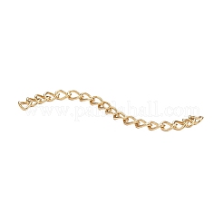 304ステンレススチールチェーンエクステンダー  ハンダ付け  18KGP本金メッキ  47~53x3mm&nbsp;X-STAS-E104-42G