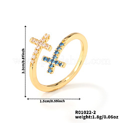 Brass Micro Pave Cubic Zirconia Cuff Rings&nbsp;YE0642-2