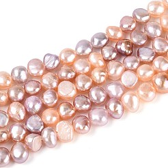 天然養殖淡水パールビーズ連売り  研磨両側  ミックスカラー  4~6x5~6x3~5mm  穴：0.5~0.6mm  約72~76個/連  13.78~13.98''（35~35.5センチメートル）&nbsp;PEAR-T006-23