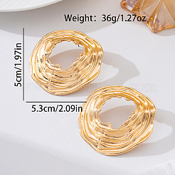 女性用合金スタッドピアス  ラウンド  ゴールドカラー  50x53mm&nbsp;WG38F96-01