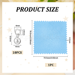 スターリングシルバーペンダント10個  鐘のチャーム  丸カン付き  銀  6.6x4mm  穴：4mm&nbsp;STER-BC0001-98