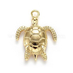 合金ペンダント  鉛フリー＆ニッケルフリー＆カドミウムフリー  ウミガメ  14KGP本金メッキ  23.5x30x3mm  穴：3mm&nbsp;X-TIBEP-A040-032G-NR