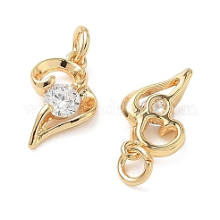 SHEGRACE Brass Micro Pave Cubic Zirconia Pendants&nbsp;XGRQ3D572-497G