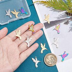 12Pcs 3 Colors 201 Stainless Steel Pendants&nbsp;STAS-UN0033-80