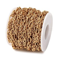 304ステンレスノットリンクチェーン  溶接されていない  スプールで  ゴールドカラー  18x6x6mmと11x6x1mm&nbsp;CHS-A021-06A-G