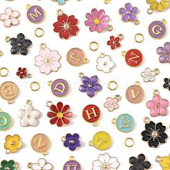 132本合金エナメルペンダント  さくらの花  200個の真鍮製オープン丸カン付き  ミックスカラー  14x12x2mm  穴：1.5mm&nbsp;DIY-FS0009-12
