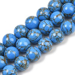 Synthetic Gold Line Turquoise Graduated Beads Strands&nbsp;GG-CBA2AE1-A03-B