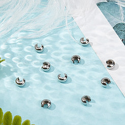 変色防止304ステンレススチール製クリンプビーズカバー  ステンレス鋼色  直径5mm&nbsp;STAS-P239-34P-01