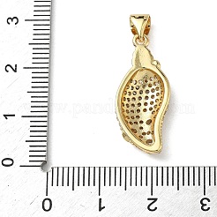 Brass Micro Pave Clear Cubic Zirconia Pendants&nbsp;KK-L257-02G-02