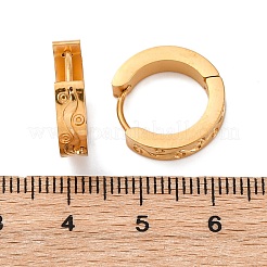 304ステンレススチール研磨効果フープピアス  イオンプレーティング（ip）  ゴールドカラー  16x4mm&nbsp;EJEW-M001-17G