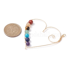 7 Chakra Gemstone Copper Wire Wrapped Big Pendants&nbsp;PALLOY-JF02429