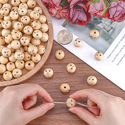 120Pcs Unfinished Natural Wood Beads&nbsp;WOOD-GF0002-21A