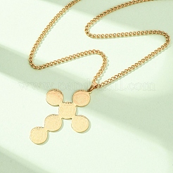 Religion 304 Stainless Steel Saint Benedict Cross Pendant Twisted Chain Necklaces for Men Women&nbsp;NJEW-Z119-02G