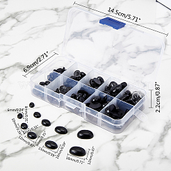 プラスチック人形の鼻工芸品アクセサリー  DIY人形のおもちゃ作りに  ブラック  箱：14.5x6.9x2.2センチメートル&nbsp;DIY-WH0189-23B